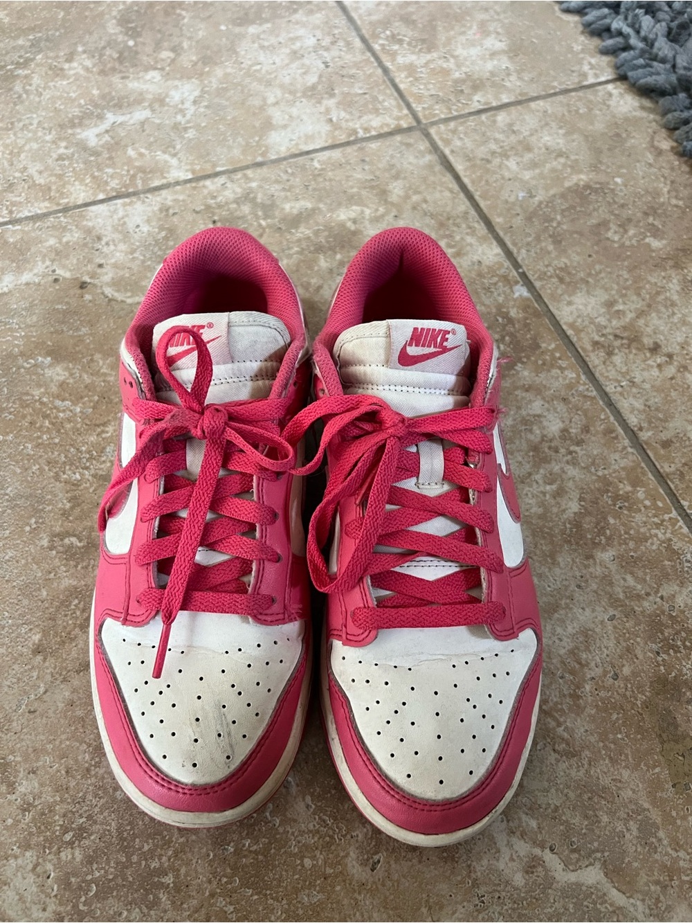 Nike White and Hot Pink Low-Top Sneakers